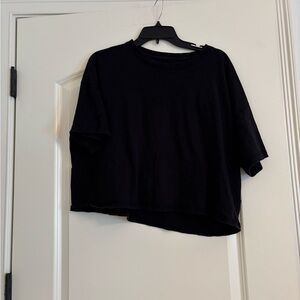 Aerie Black Boxy Crop T-Shirt